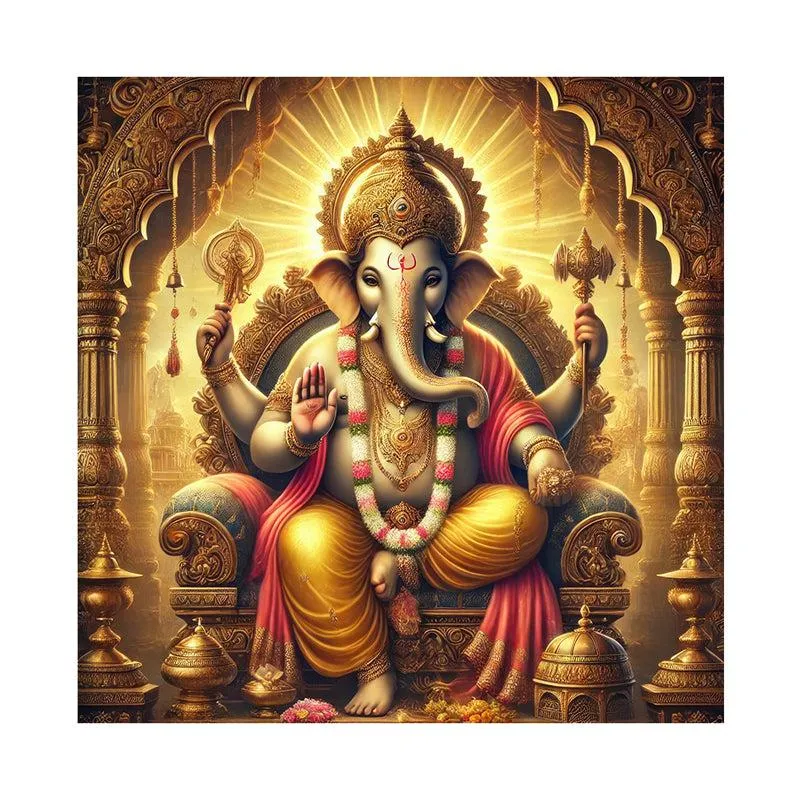 Majestic Lord Ganesha Poly Canvas Wall Painting media 5