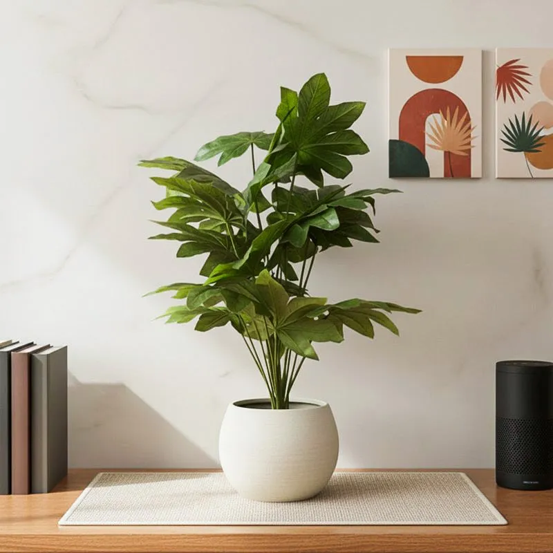Botanest Artificial Papaya Leaves Plant - 2 Feet media 1