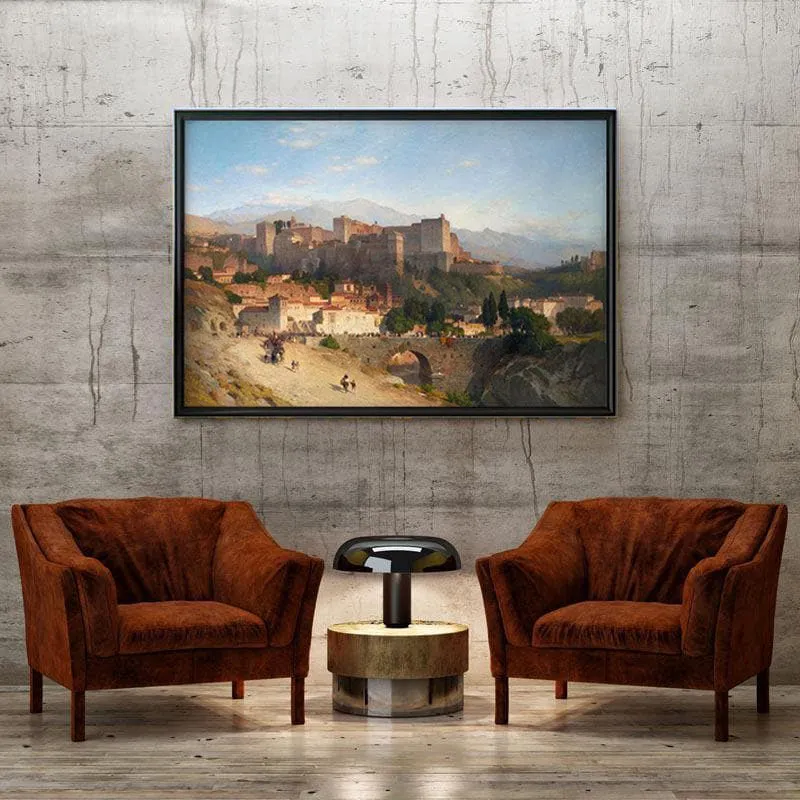 The Hill Of The Alhambra Canvas Wall Painting - Black Frame media 4
