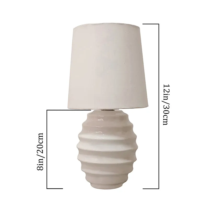 Pharos Ceramic Fabric Table Lamp - White media 6