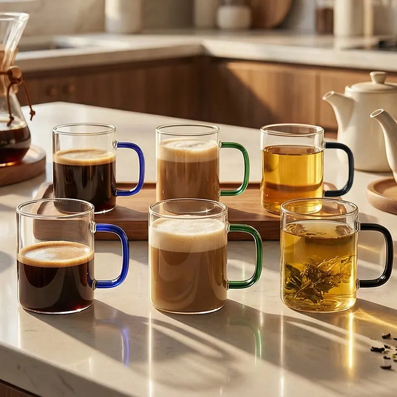 Titan Glass Coffee Mug (230 mL Each) - Set of Six media 1