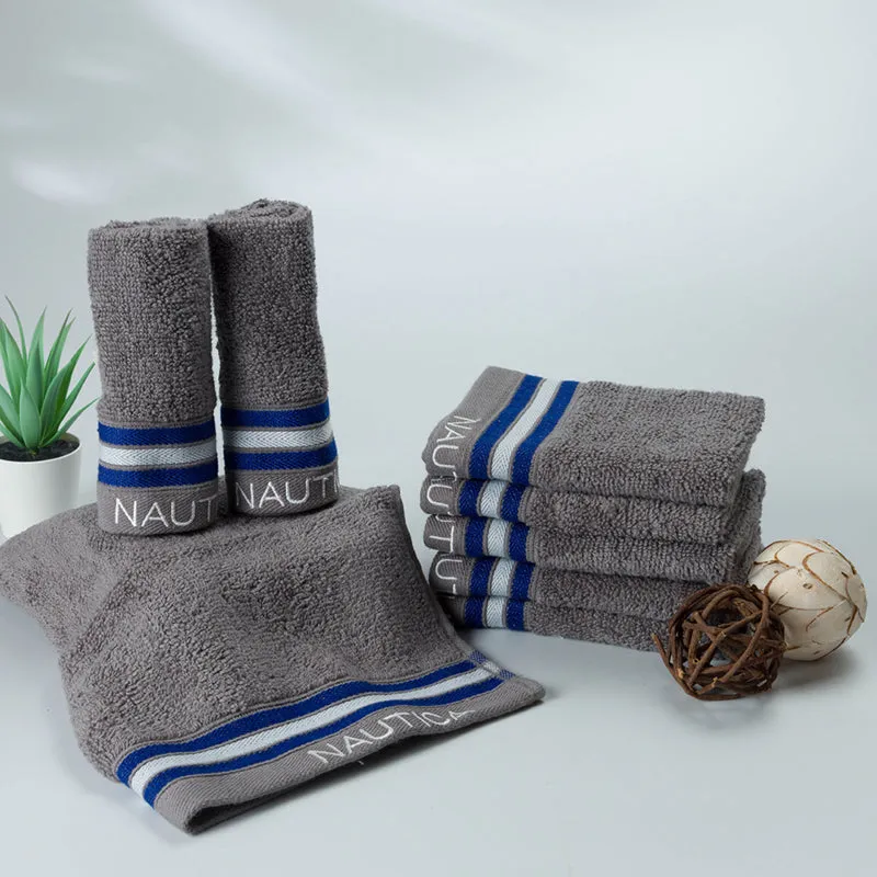 Nautica Dove Down Cotton Face Towel (Grey) - Set Of Eight media 1
