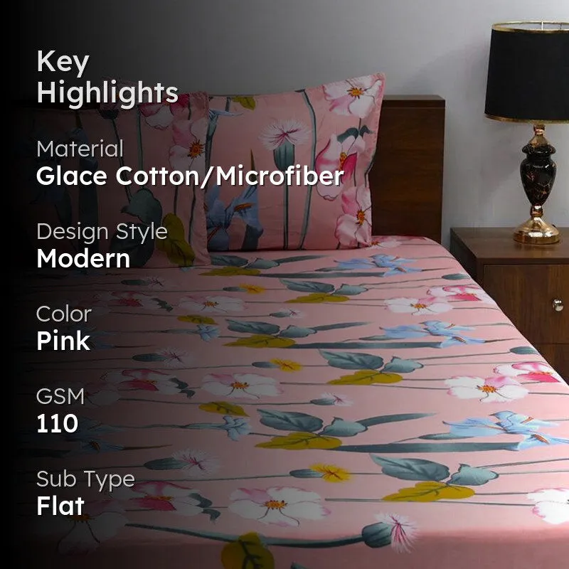 Indali Floral Microfiber Bedsheet - 110 GSM media 2