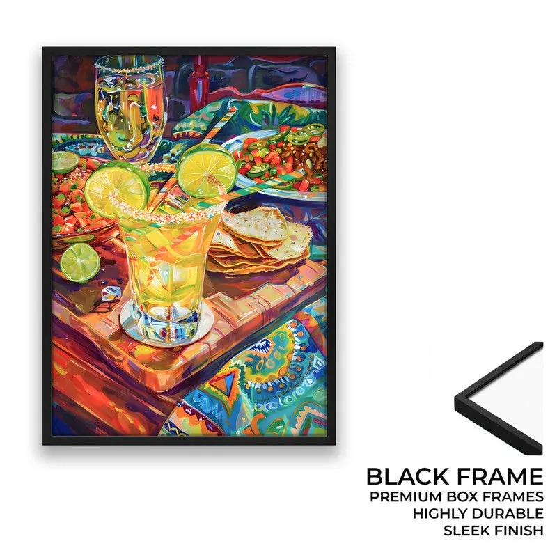 Vibrant Sip Archival Canvas Wall Art - Black media 8