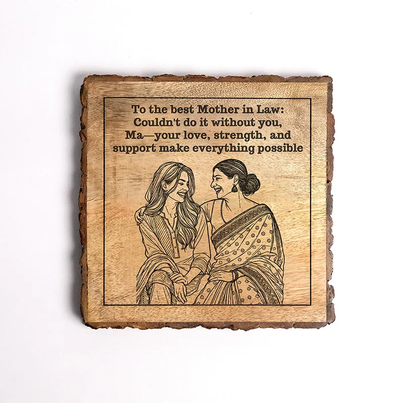 To The Best Mom-In-Law Wood Showpiece - Square media 5