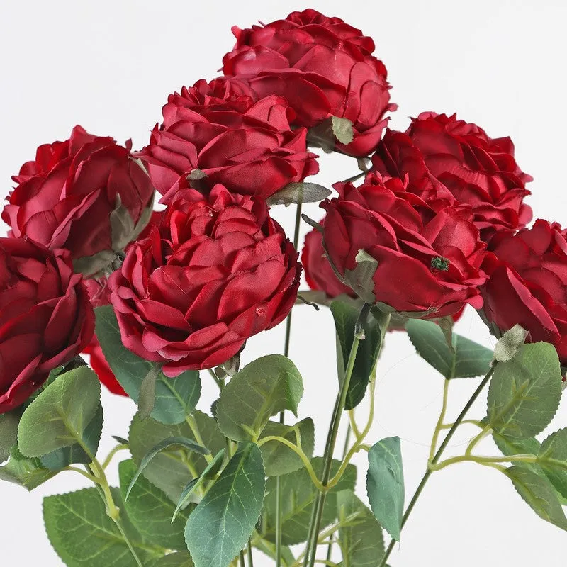 Petalisse Rose Fabric Artificial Flower - Red media 5
