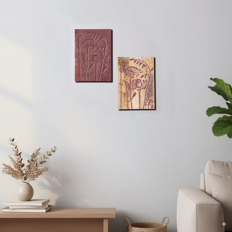 Dandelion Dreams Wooden Wall Plates - Set Of Two