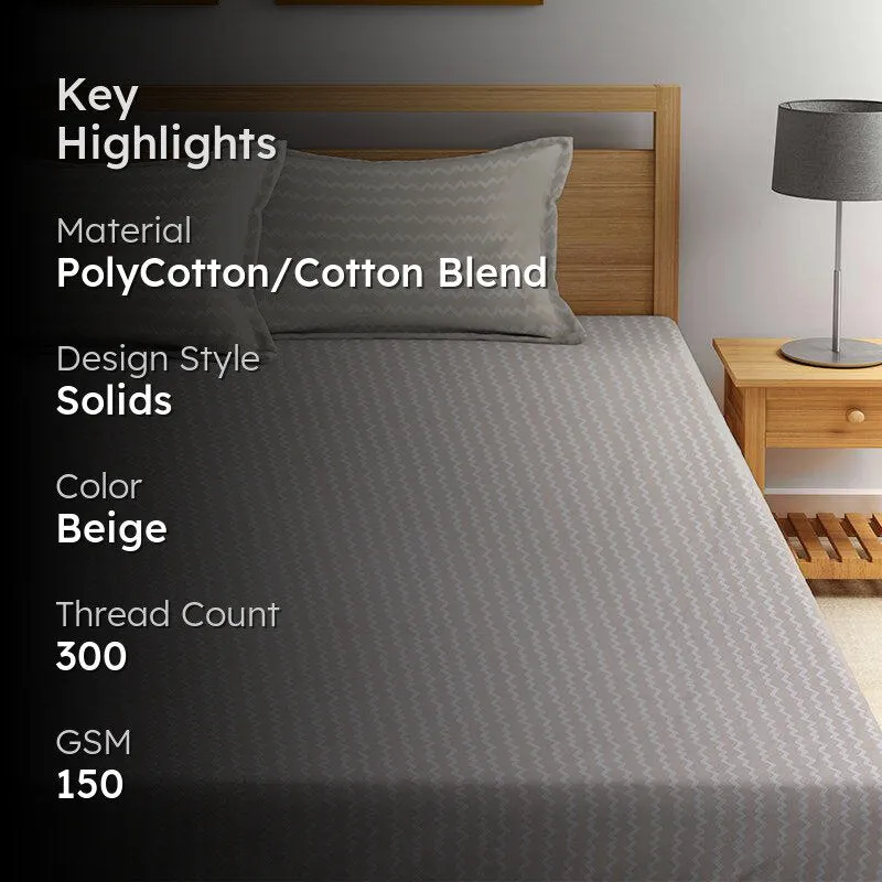 Lora Stripes Bedsheet (Beige) - 150 GSM media 2