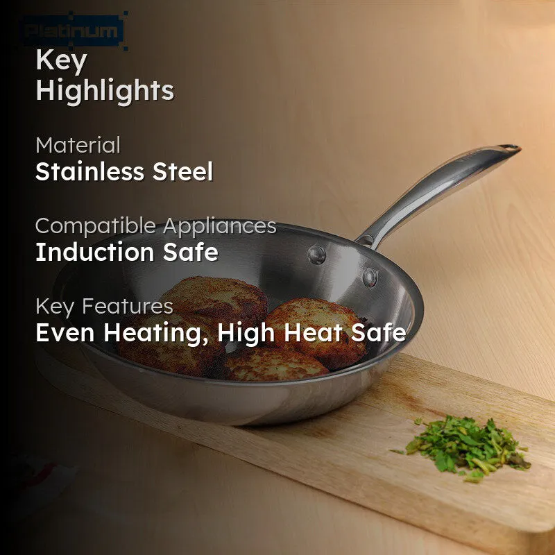 Vinod Silvra Stainless Steel Frying Pan - 2200 mL/19 Inches - 2