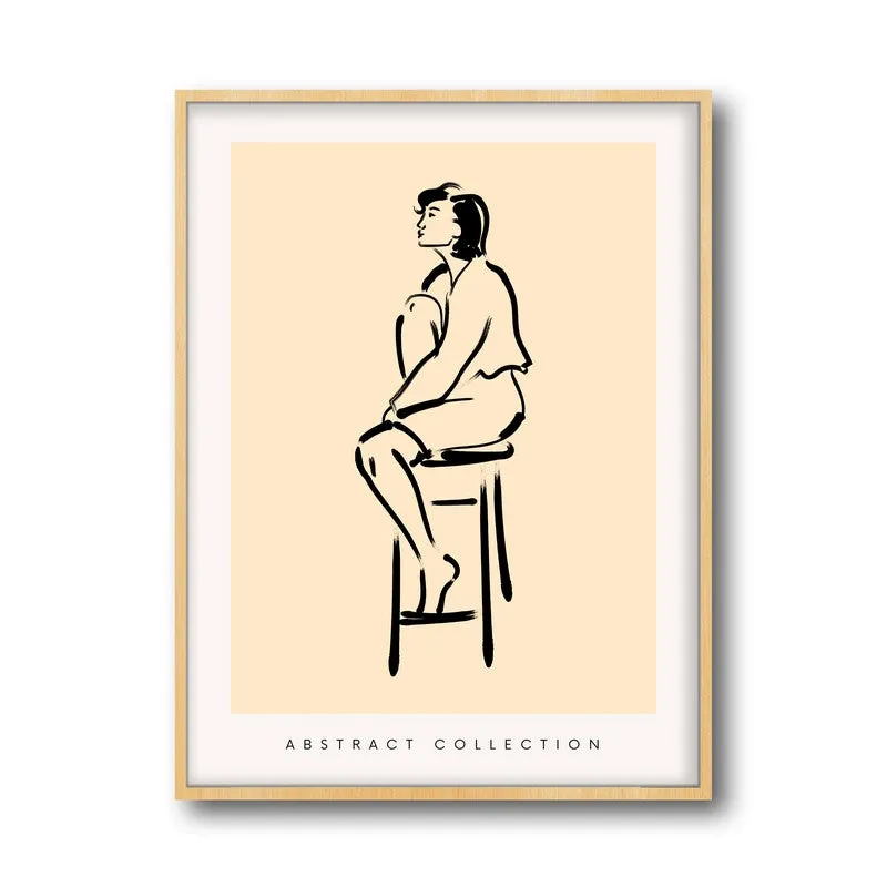 Pensive Moment Archival Canvas Wall Art - Natural Brown Frame media 5