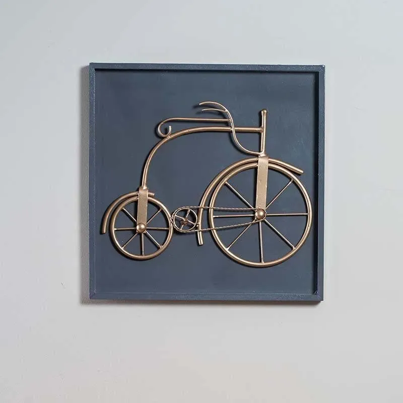 Muted Gold Retro Metal Bicycle Wall Accent media 1