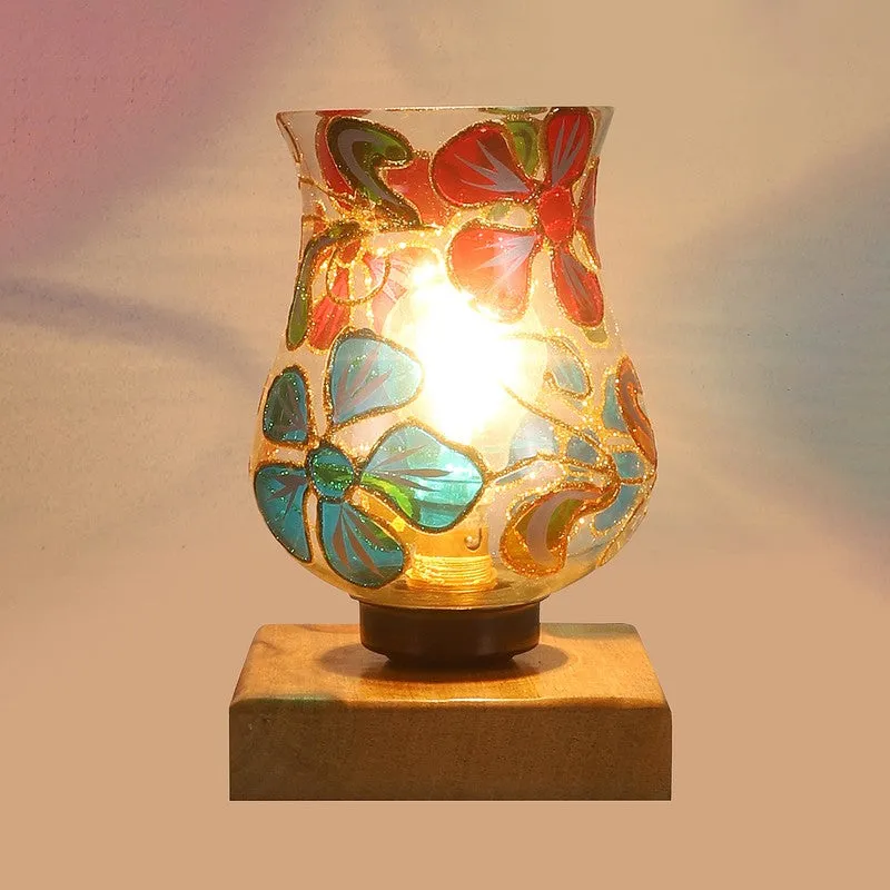 Embera Mosaic Glass Table Lamp With Wooden Base - Multicolor media 7