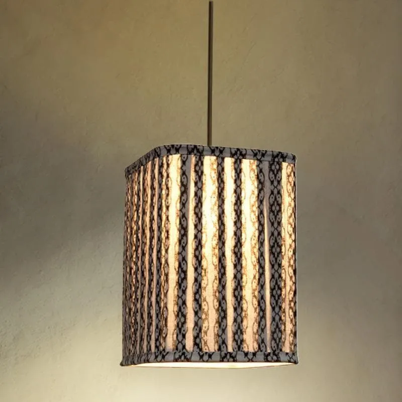 Ethnix Pleated Fabric Ceiling Lamp - Grey media 1