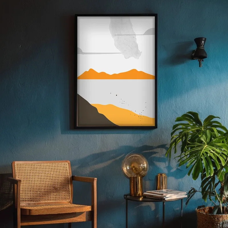Golden Landscape Archival Canvas Wall Art - Black Frame media 5