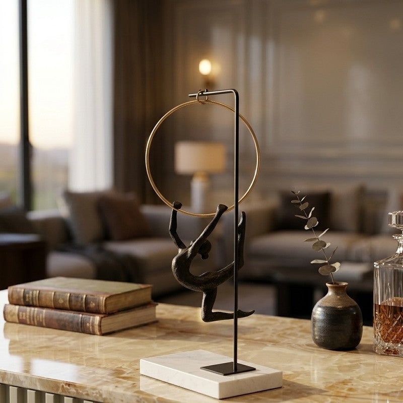 Opaline Golden Form Marble Showpiece