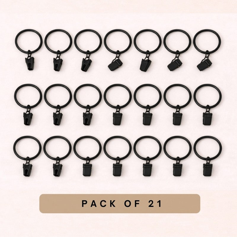 Easy Hang Curtain Rings with Clip (Black) - Set of Twenty One media 3