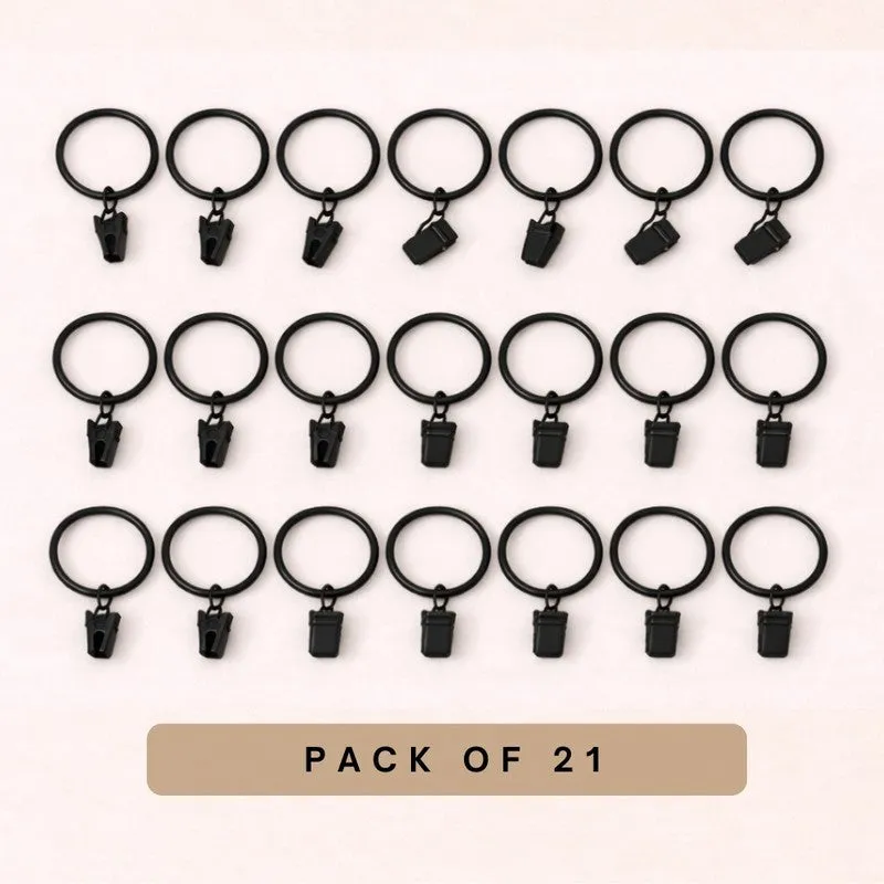 Easy Hang Curtain Rings with Clip (Black) - Set of Twenty One media 3