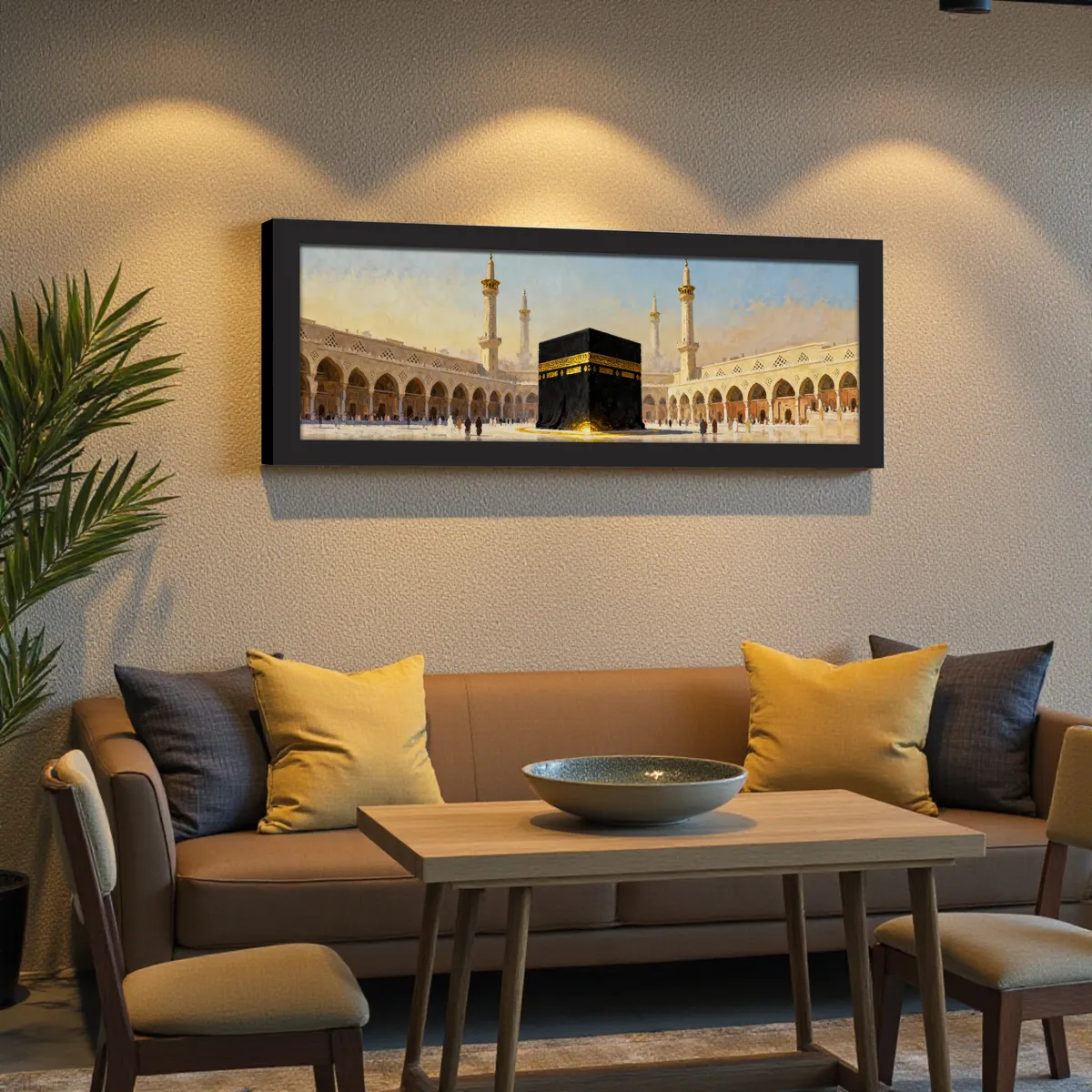 Divine Kaaba Panorama Paper Wall Art With Frame media 5