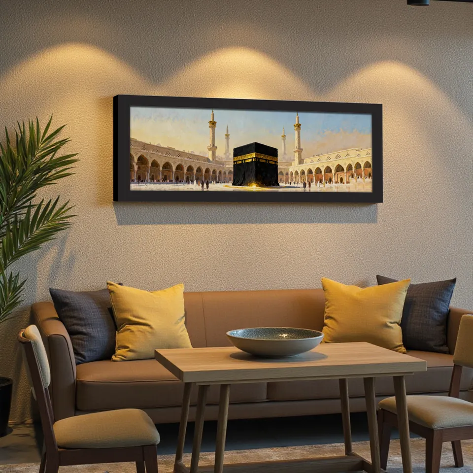 Divine Kaaba Panorama Paper Wall Art With Frame media 5