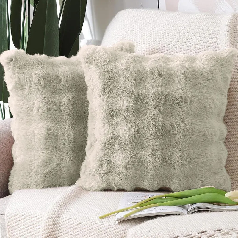 Bubble Luxe Cushion Cover Set (Taupe) - Set Of Two media 1