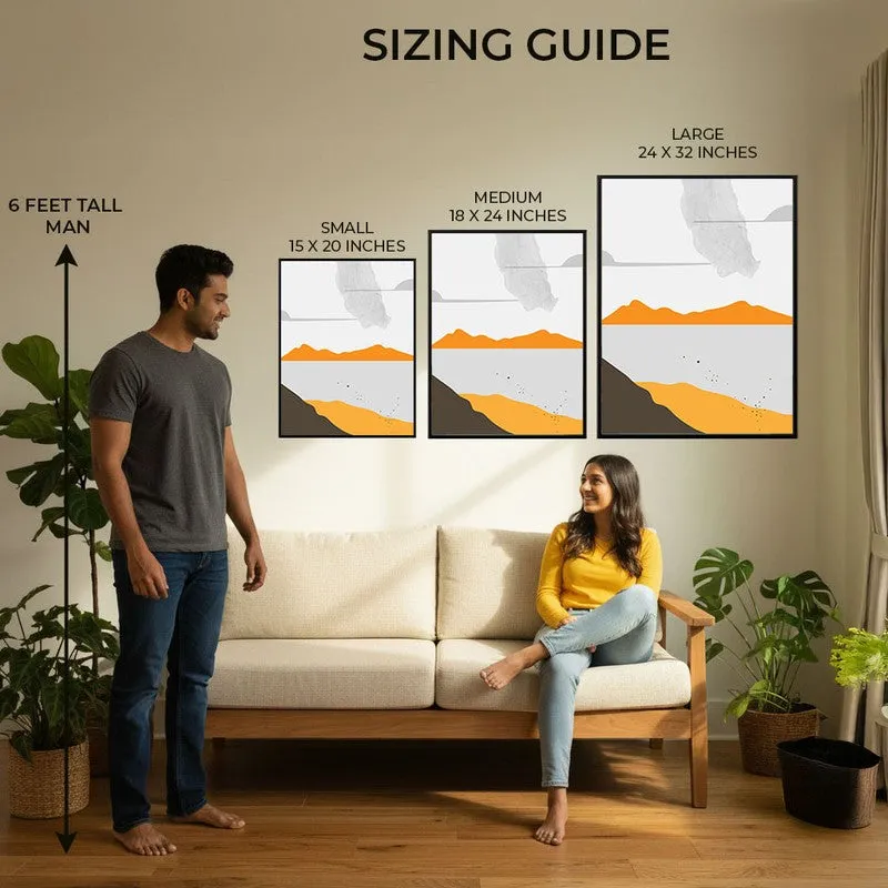 Golden Landscape Archival Canvas Wall Art - Black Frame media 9