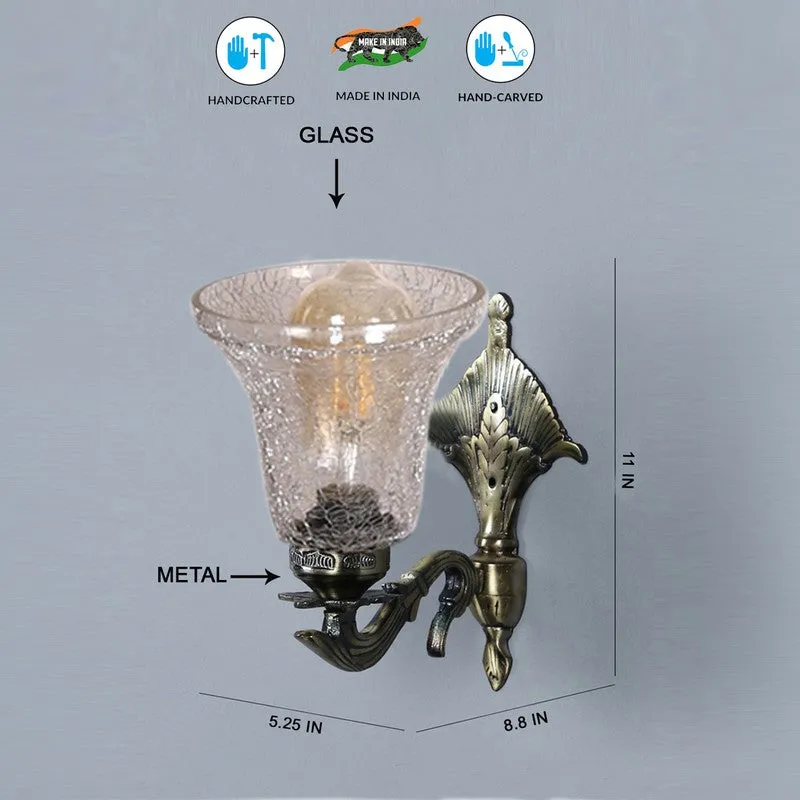 Crystal Flare Antique Base Glass  Wall Lamp media 7