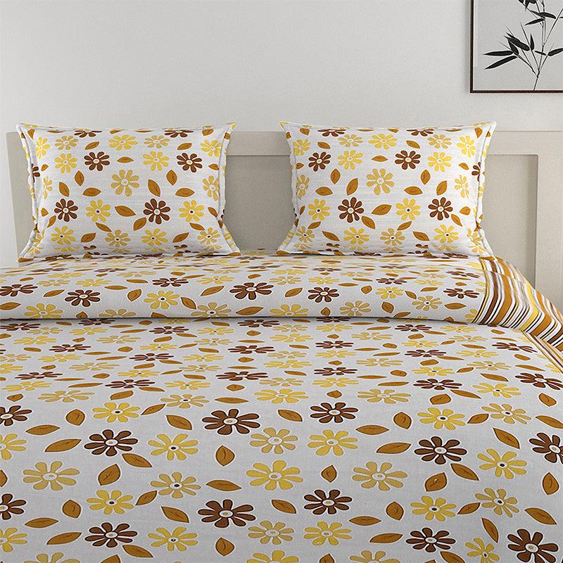 Swayam Smera Floral Bedding Set - Yellow & Brown media 3