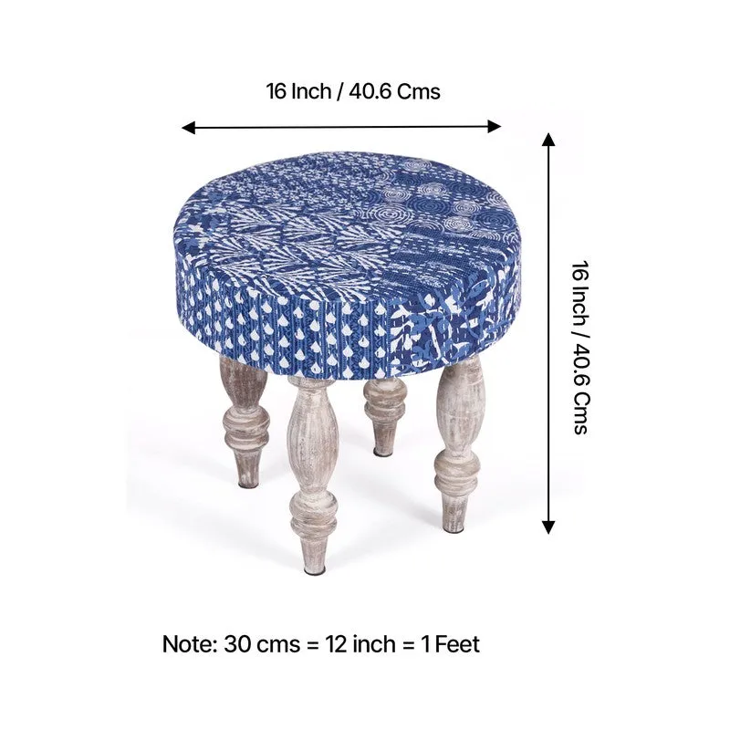 Delvo Sheesham Wooden Bench with Stools (Blue) - Three Piece Set media 13