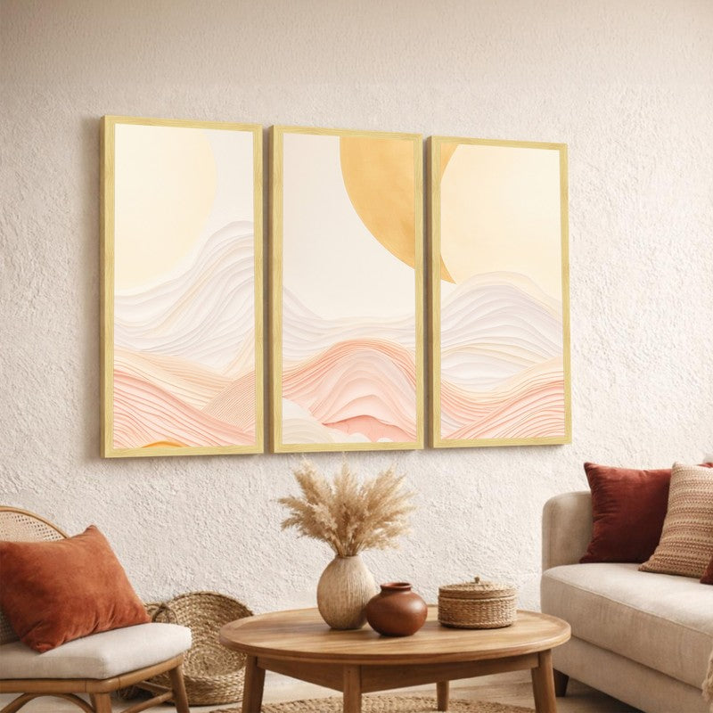 Wavy Hills Wall Painting - Set Of Three