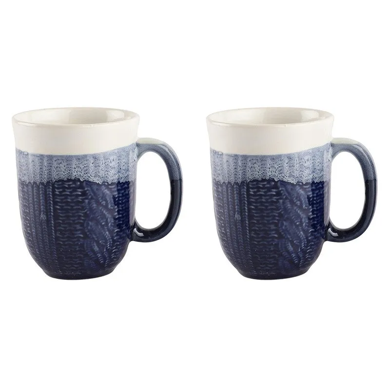 Indigo Stoneware Coffee Mug (340 mL Each) - Set Of Two media 6
