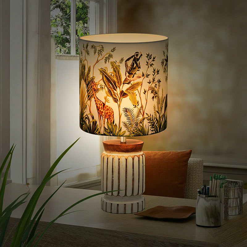 ZenRest Bedside Wooden Table Lamp - Multicolor