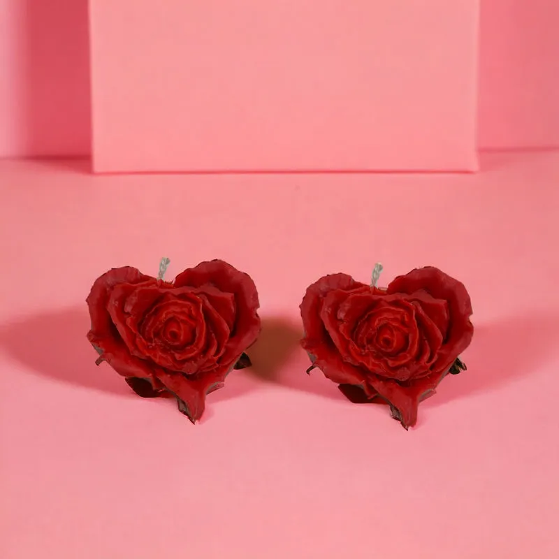 Hearty Rose Scented Candle - Set Of Two media 3