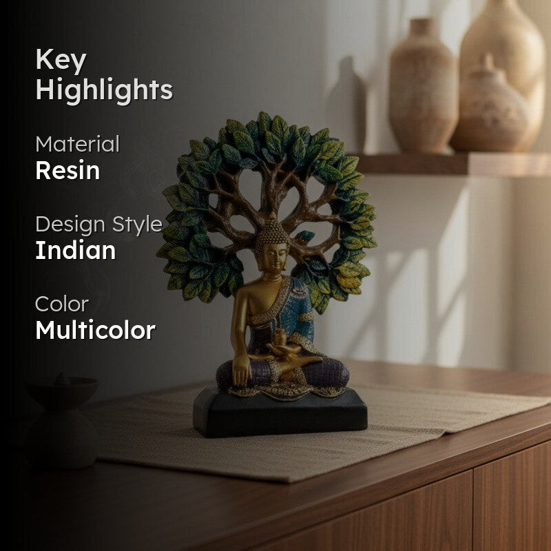 Zenroot Buddha Resin Idol - Blue media 2