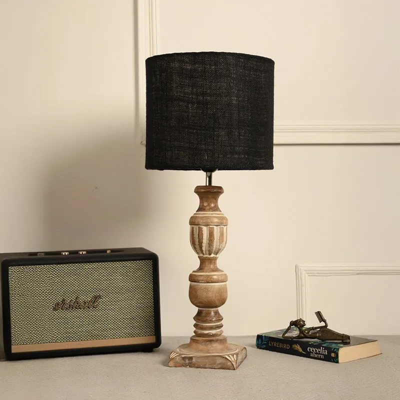 Candela Carve Fabric Table Lamp - Black media 2