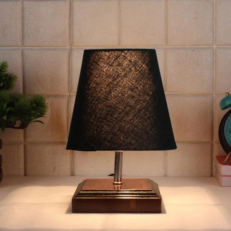 Niksha Fabric Table Lamp - Black,Brown media 1