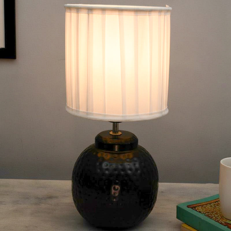 Lanai Verda Fabric Table Lamp - White,Copper