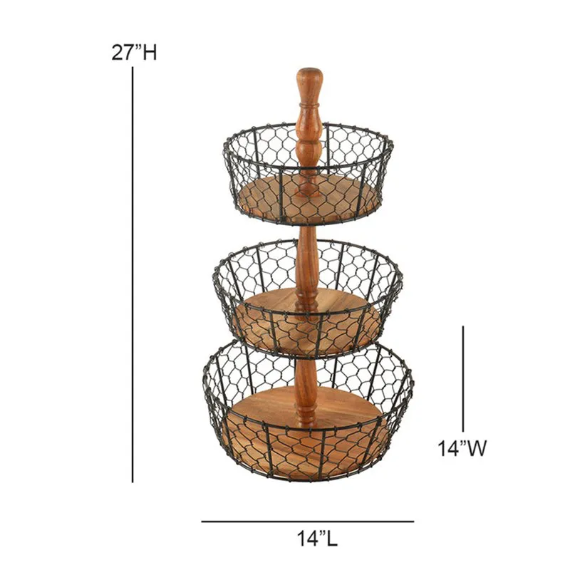 OrchardStack Metal Three-Tier Fruit Basket media 8