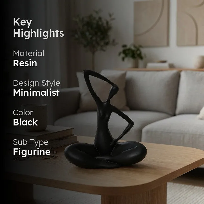 Meditative Pose Decorative Sculpture - Black media 2