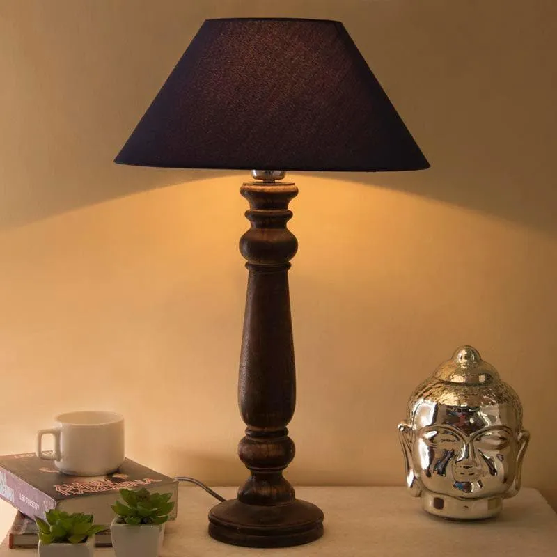 Mabel Antique Fabric Table Lamp - Black,Brown media 1