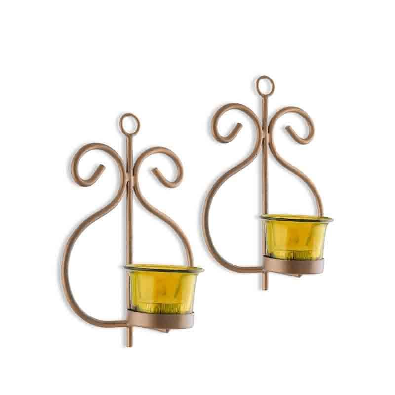 Aureate Candle Holder - Golden - Set Of Two media 4