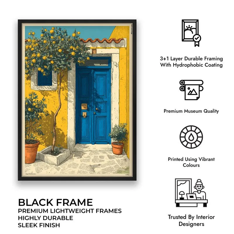 Garden House Canvas Wall Painting - Black Frame media 9