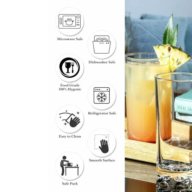 Troopee Straight Glass Tumbler (300 mL Each) - Set Of Six media 9