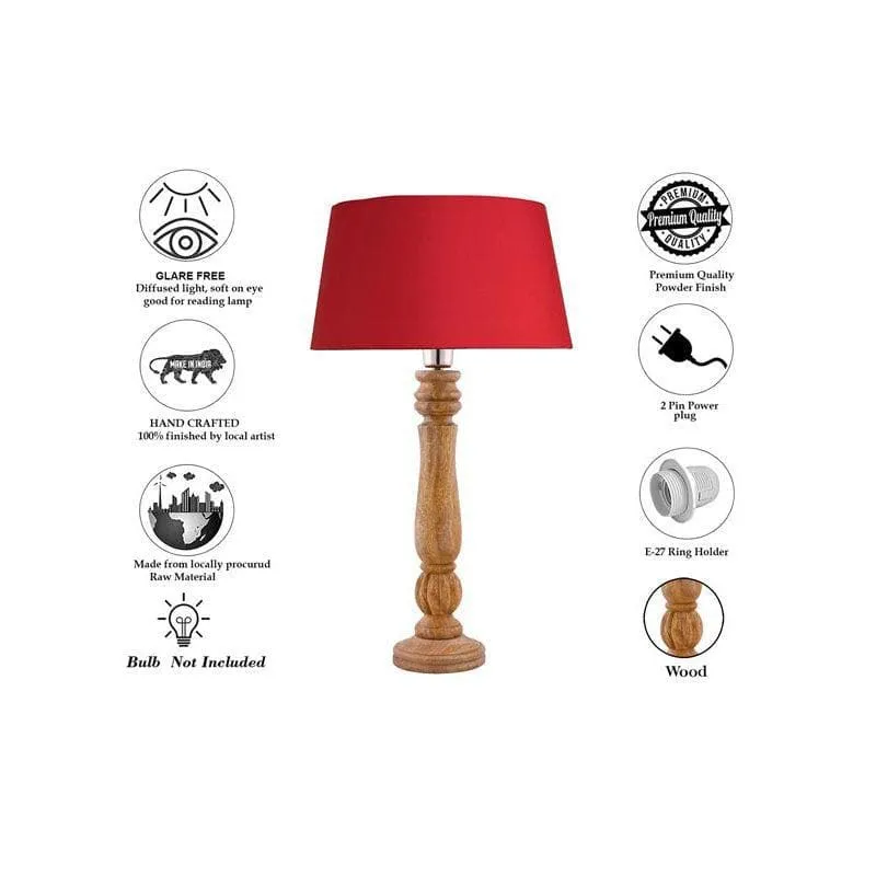 Rustic Elegance Fabric Table Lamp - Brown,Red media 7