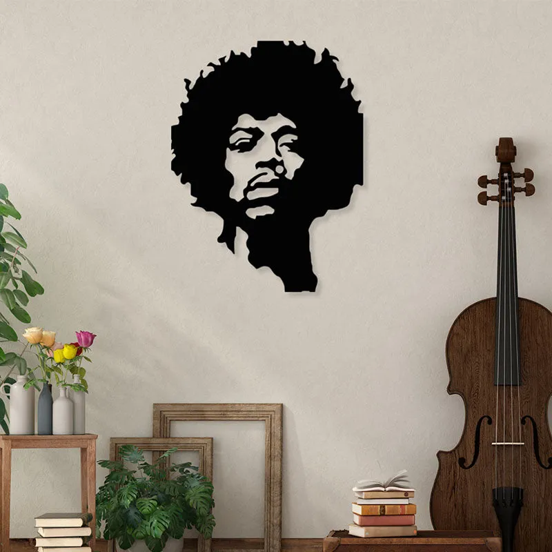Jimi Hendrix Black Iron Wall Accent media 1