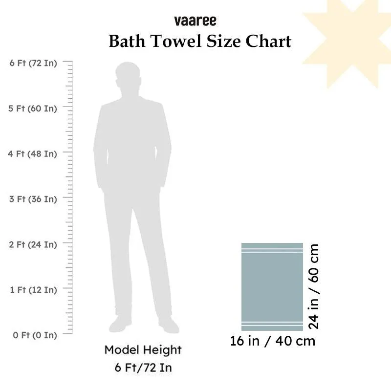 Grey hand towel size chart graphic