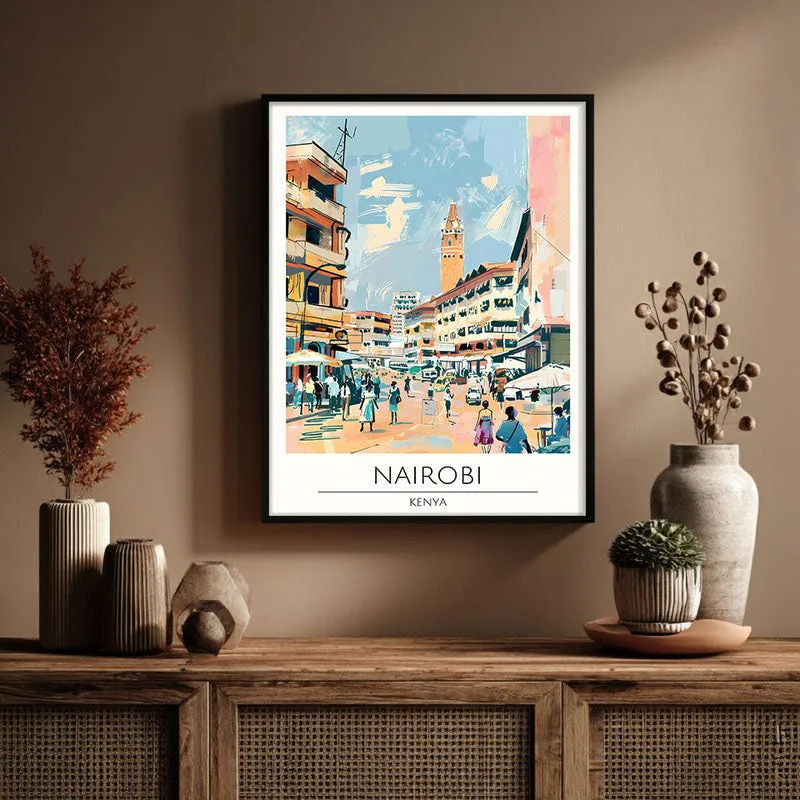 Vintage Nairobi Framed Canvas Wall Painting media 3