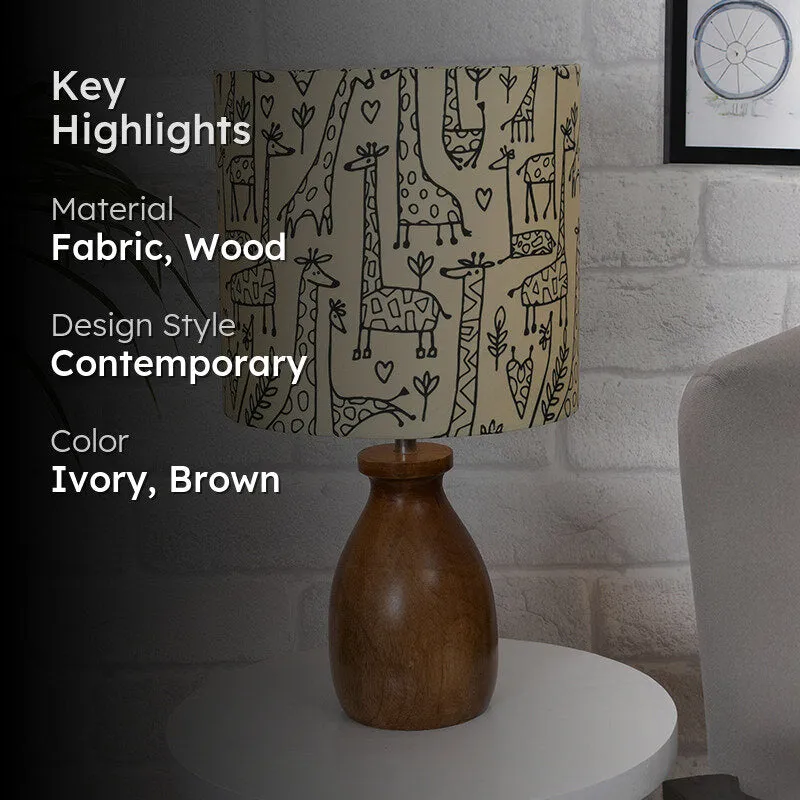 Doodled Savannah Fabric Table Lamp - Set of Two media 2