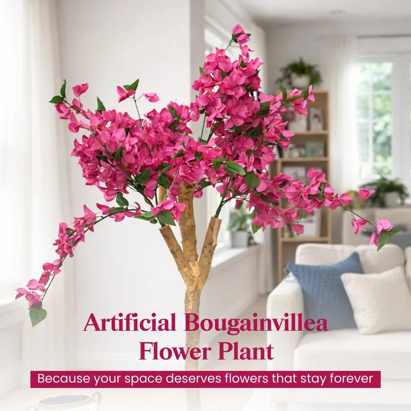 Serenity Bougainvillea Artificial Plant With Black Plastic Pot - 165 cm (5.4 ft) media 9