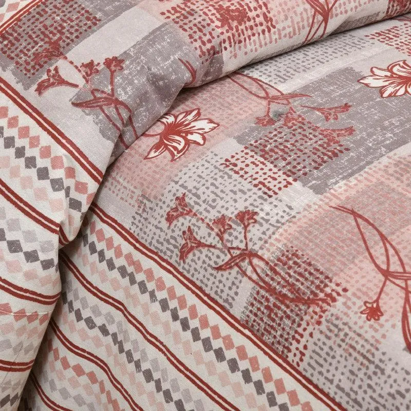 Bloomsie Checkers Cotton Bedsheet (Pink) - 160 TC media 4