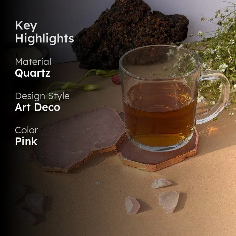 Ros Harmony Rose Quartz Coaster - Set Of Two media 2